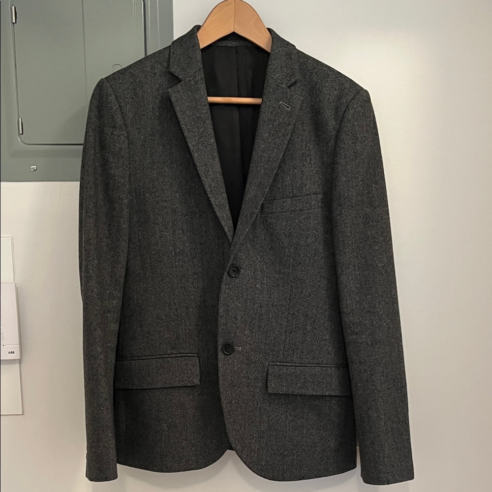 Herringbone Gray Men's Blazer